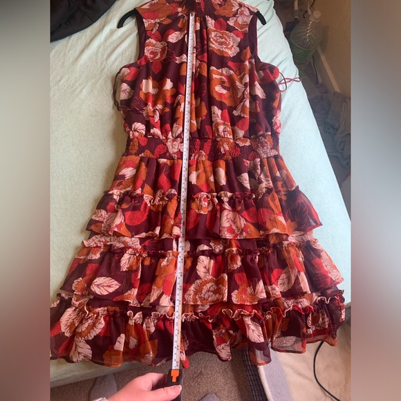 EUC MSK Ruffled Fall Floral Wedding Guest Dress Size XL - Picture 12 of 15